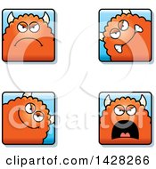 Clipart Of Mad Monster Faces Royalty Free Vector Illustration