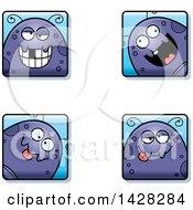 Clipart Of Goofy Fly Faces Royalty Free Vector Illustration
