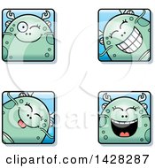 Poster, Art Print Of Winking Fish Monster Faces