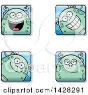 Poster, Art Print Of Happy Fish Monster Faces