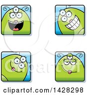 Four Happy Female Alien Faces