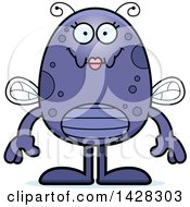 Clipart Of A Cartoon Happy Female Fly Royalty Free Vector Illustration