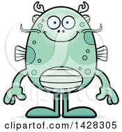 Clipart Of A Happy Fish Monster Royalty Free Vector Illustration