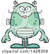 Clipart Of A Happy Female Fish Monster Royalty Free Vector Illustration