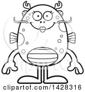 Clipart Of A Happy Female Fish Monster Royalty Free Vector Illustration