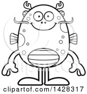 Clipart Of A Happy Fish Monster Royalty Free Vector Illustration