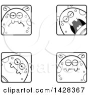 Poster, Art Print Of Black And White Lineart Calm Fly Faces