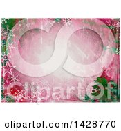 Clipart Of A Watercolor Background Of A Christmas Tree Stars And Snowflakes Royalty Free Illustration