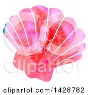 Poster, Art Print Of Watercolor Scallop Shell
