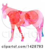Clipart Of A Floral Patterned Watercolor Horse Royalty Free Illustration by Prawny