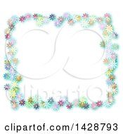 Poster, Art Print Of Colorful Border Frame Of Daisy Flowers On White