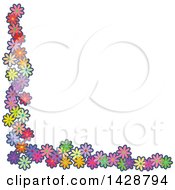 Poster, Art Print Of Colorful Corner Border Of Daisy Flowers