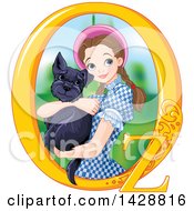 Pretty Brunette Caucasian Young Woman Holding A Cairn Terrier Dorothy Wizard Of Oz