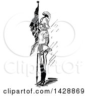 Poster, Art Print Of Vintage Black And White Sketched Soldier