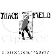 Poster, Art Print Of Vintage Black And White Sketched Track And Field Athlete