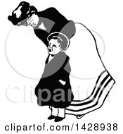 Poster, Art Print Of Vintage Black And White Nanny And Fussy Boy