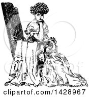 Poster, Art Print Of Vintage Black And White Sketched Woman