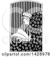 Clipart Of A Vintage Black And White Sketched Woman Reading In A Chair Royalty Free Vector Illustration