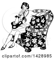 Poster, Art Print Of Vintage Black And White Woman Crying In A Chair