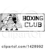 Poster, Art Print Of Vintage Black And White Sketched Boxing Club Design