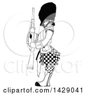 Clipart Of A Vintage Black And White Sketched Guard Royalty Free Vector Illustration by Prawny Vintage