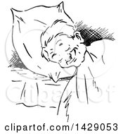 Poster, Art Print Of Vintage Black And White Sketched Man Sleeping