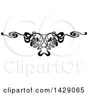 Clipart Of A Vintage Black And White Floral Border Royalty Free Vector Illustration