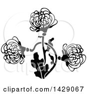 Poster, Art Print Of Vintage Black And White Flower Design