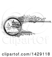 Clipart Of A Vintage Black And White Sketched Library Border Royalty Free Vector Illustration