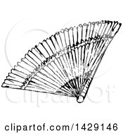 Poster, Art Print Of Vintage Black And White Hand Fan