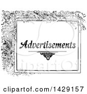 Poster, Art Print Of Vintage Black And White Advertisements Design With Branches