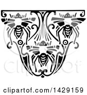 Clipart Of A Vintage Black And White Bee Design Royalty Free Vector Illustration