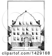 Poster, Art Print Of Vintage Black And White Building