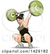Poster, Art Print Of Woman Doing Barbell Squats