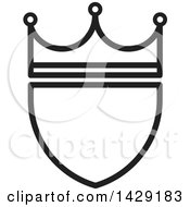 Clipart Of A Black And White Crowned Shield Royalty Free Vector Illustration by Lal Perera