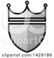 Clipart Of A Silver Crowned Shield Royalty Free Vector Illustration by Lal Perera