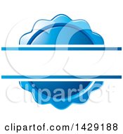 Clipart Of A Blank Banner Over A Blue Wax Seal Or Badge Royalty Free Vector Illustration by Lal Perera