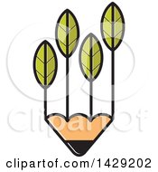 Clipart Of A Pencil Tree With Leaves Royalty Free Vector Illustration