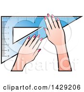 Poster, Art Print Of Hands With A Set Square