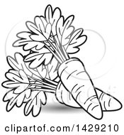 Clipart Of Black And White Carrots Royalty Free Vector Illustration by Lal Perera