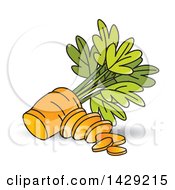Clipart Of A Sliced Carrot Royalty Free Vector Illustration