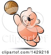 Poster, Art Print Of Bear Playing Volleyball
