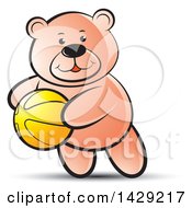 Poster, Art Print Of Bear Playing With A Ball