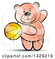 Poster, Art Print Of Bear Playing With A Ball