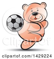 Poster, Art Print Of Bear Playing Soccer