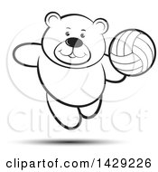 Poster, Art Print Of Black And White Bear Playing Volleyball