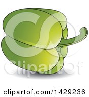 Clipart Of A Green Bell Pepper Royalty Free Vector Illustration