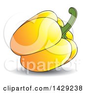 Clipart Of A Yellow Bell Pepper Royalty Free Vector Illustration by Lal Perera