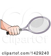 Poster, Art Print Of Hand Holding A Tennis Racket