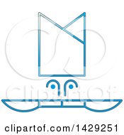 Clipart Of A Blue Chef Hat And Knives Icon Royalty Free Vector Illustration